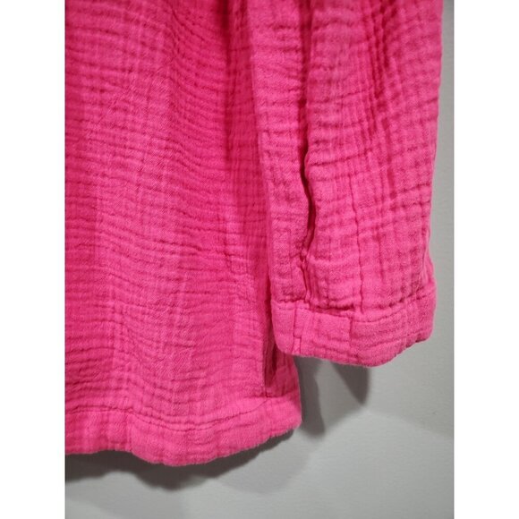 Soft Surroundings Giovinezza Tunic Top Pink Gauze Peasant Boho Slub Cotton Sz XL - Picture 11 of 13